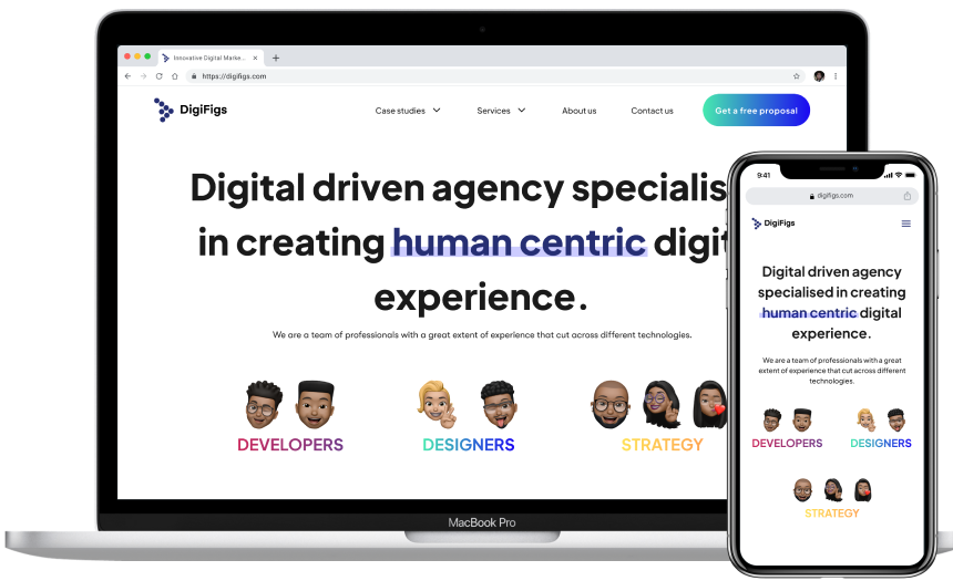 Mockup of a Digital Agency Website